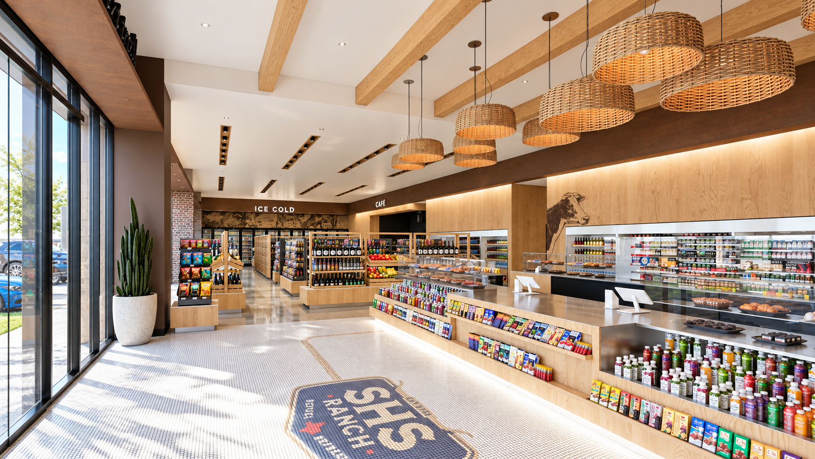 Overview of the SHS Ranch interior and retail displays