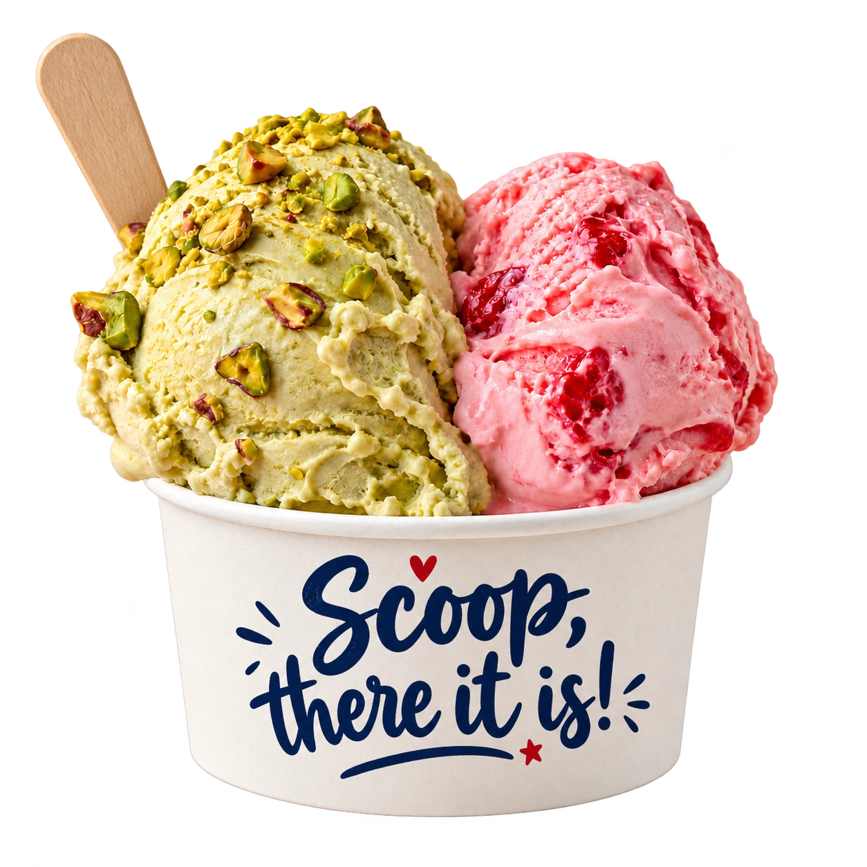 Pistachio and strawberry gelato