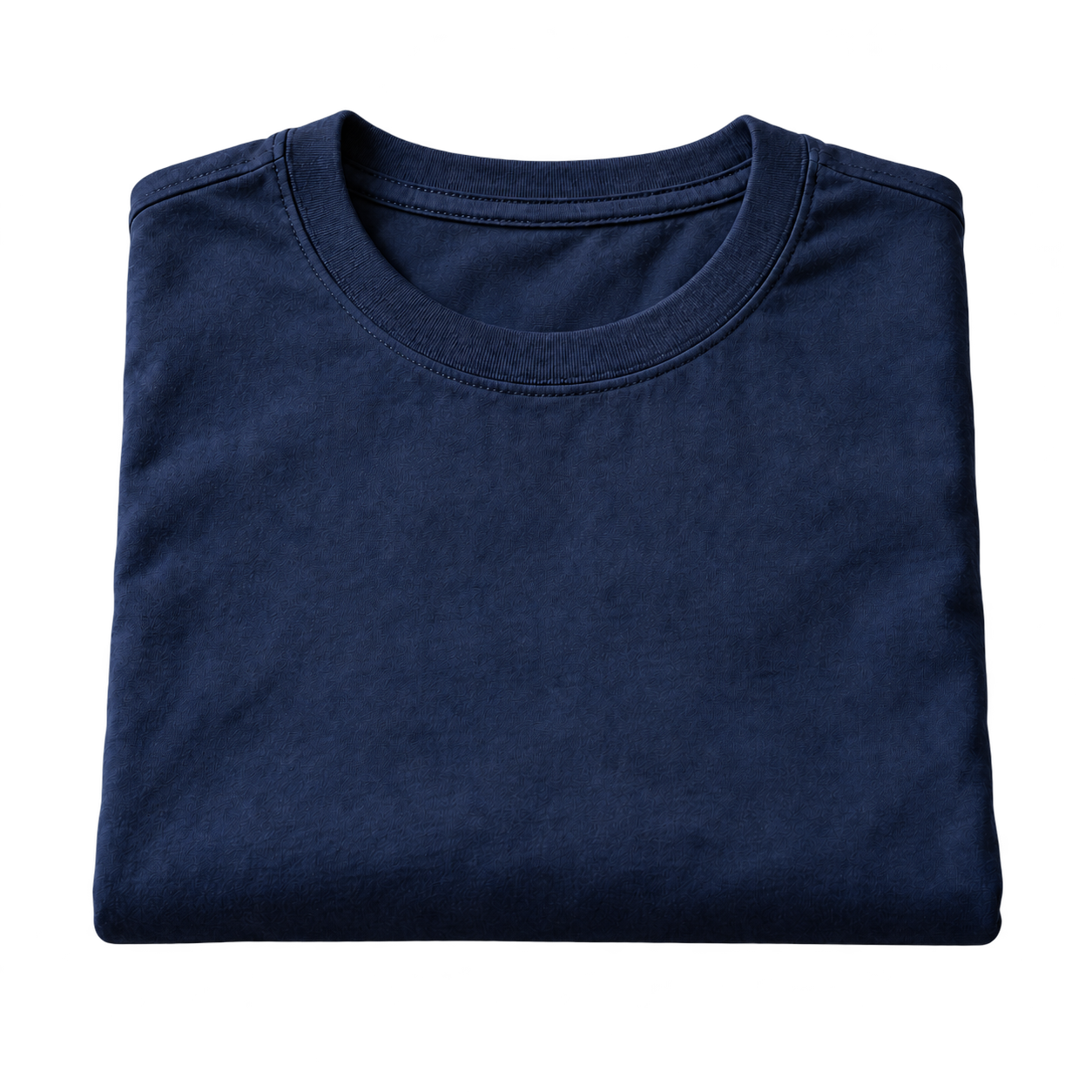 Navy cotton tee; illustrative merchandise concept